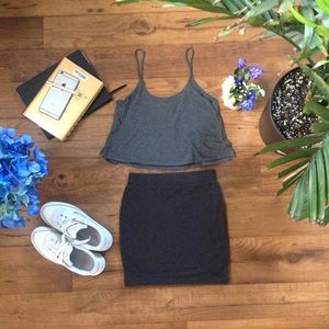 FOREVER21- Gray Cotton Mini Skirt